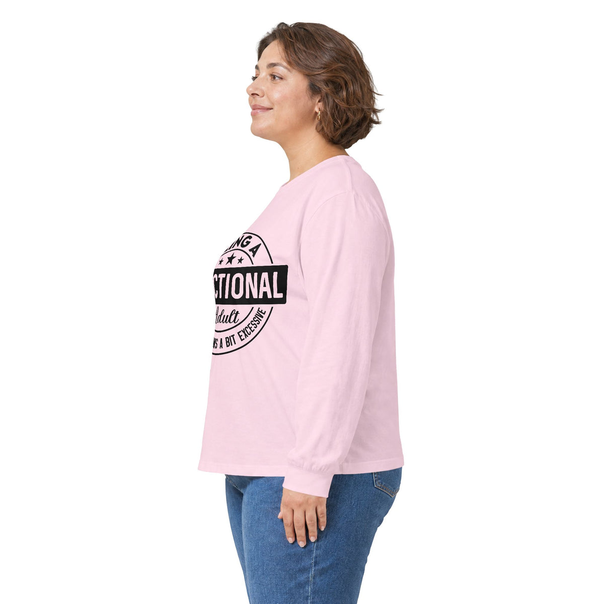 Being Functional Adult long sleeve tee | Funny Adulting Shirt, Retro Badge Design