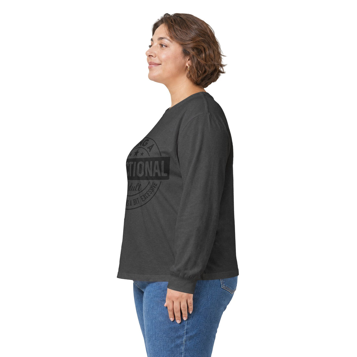 Being Functional Adult long sleeve tee | Funny Adulting Shirt, Retro Badge Design