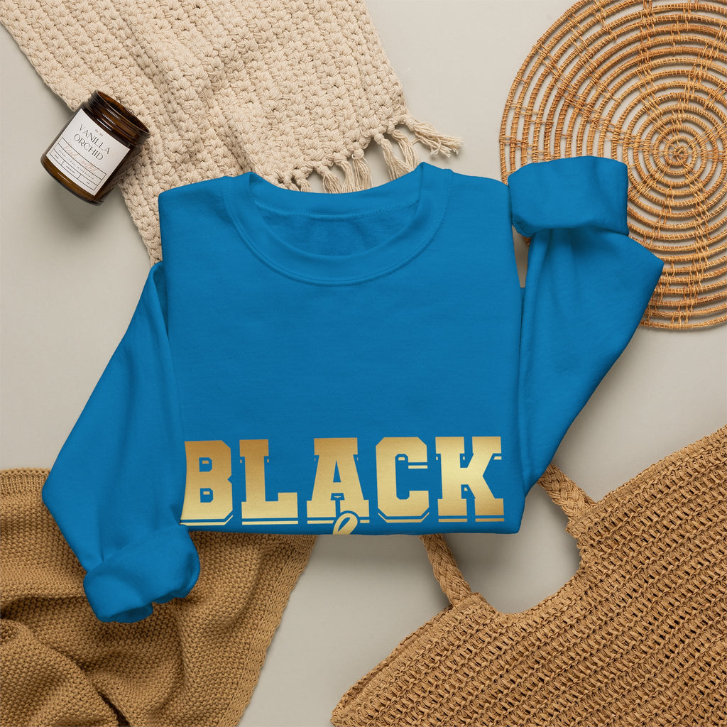 Black & Proud Crewneck Sweatshirt | Gold Lettering
