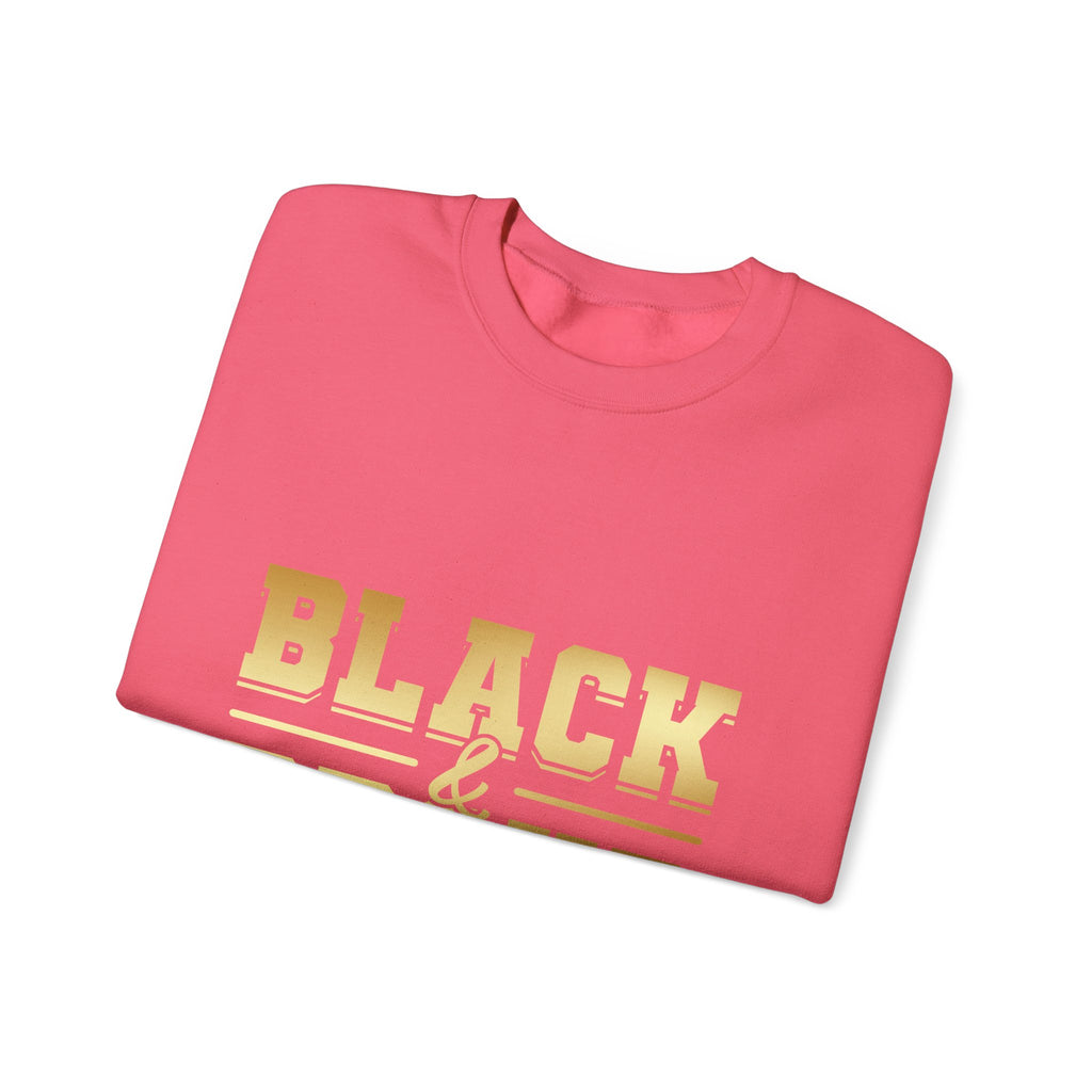 Black & Proud Crewneck Sweatshirt | Gold Lettering