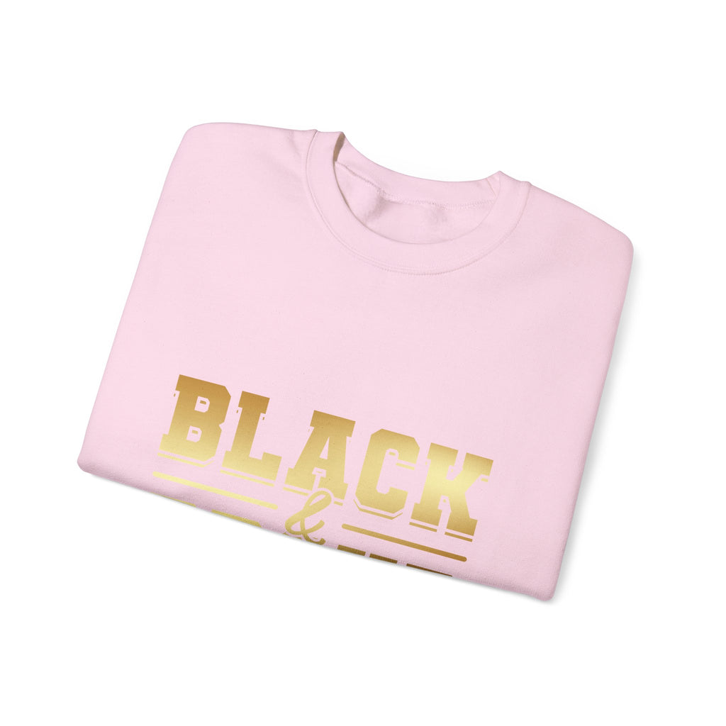 Black & Proud Crewneck Sweatshirt | Gold Lettering