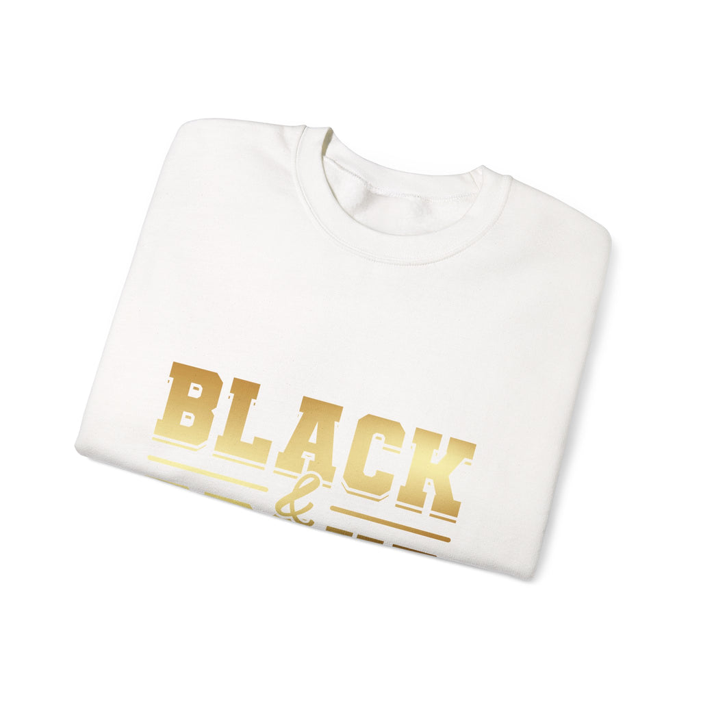 Black & Proud Crewneck Sweatshirt | Gold Lettering