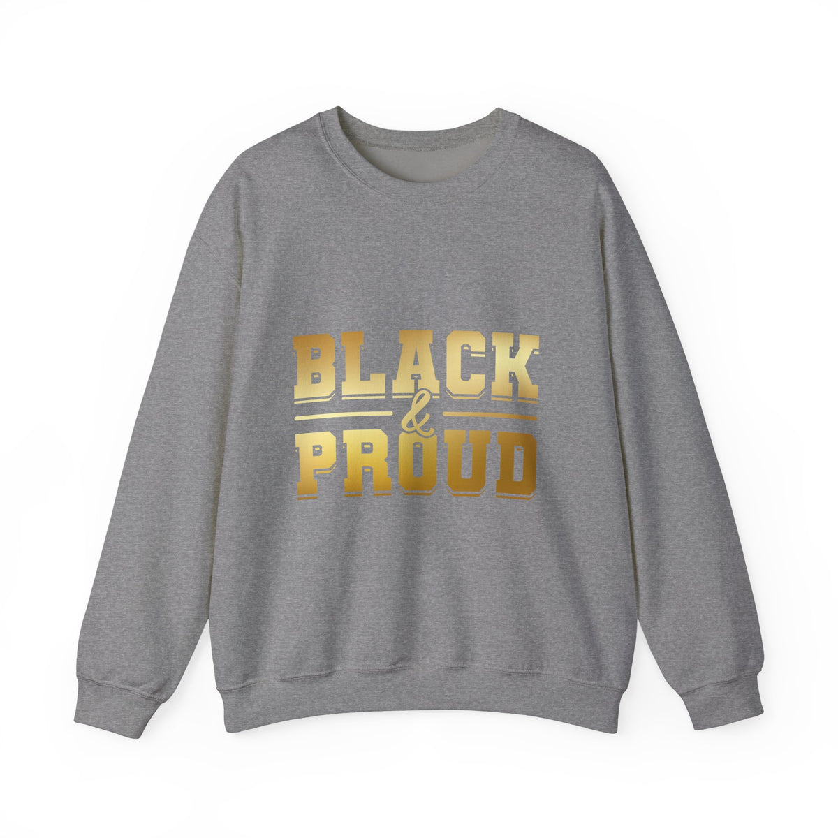 Black & Proud Crewneck Sweatshirt | Gold Lettering