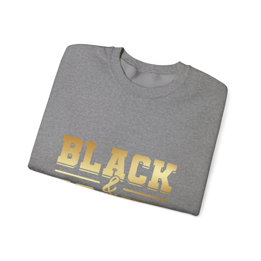 Black & Proud Crewneck Sweatshirt | Gold Lettering