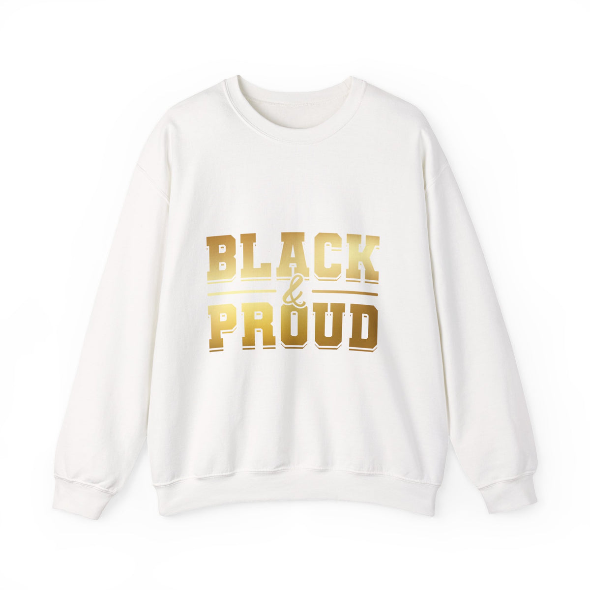 Black & Proud Crewneck Sweatshirt | Gold Lettering