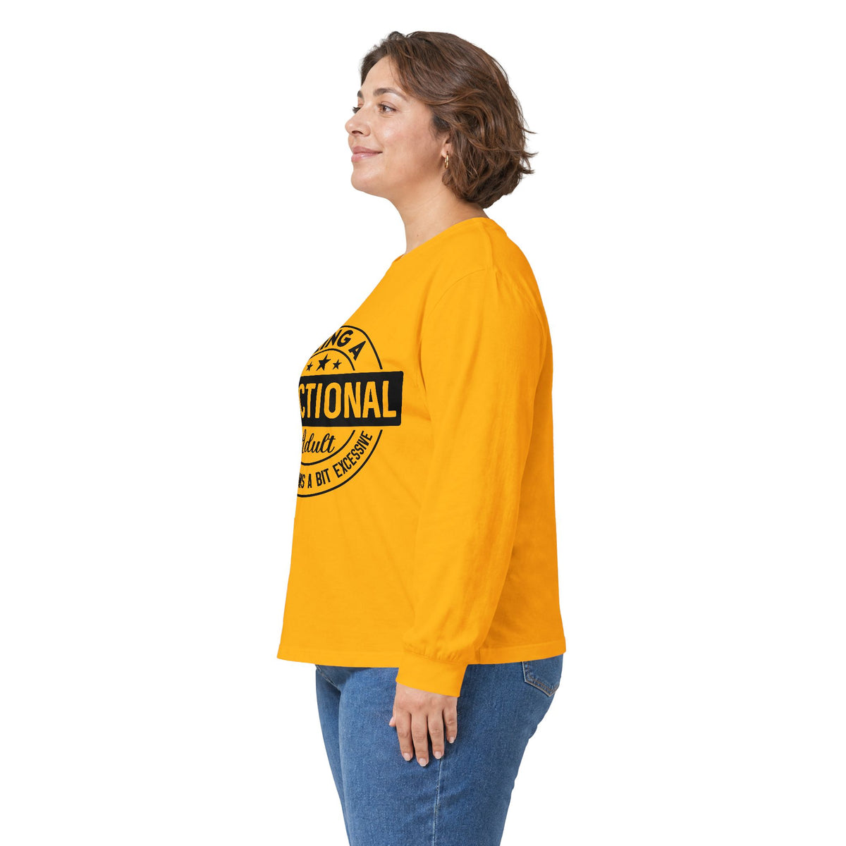 Being Functional Adult long sleeve tee || Funny Adulting Shirt, Retro Badge Design
