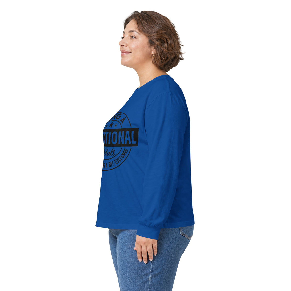 Being Functional Adult long sleeve tee | Funny Adulting Shirt, Retro Badge Design